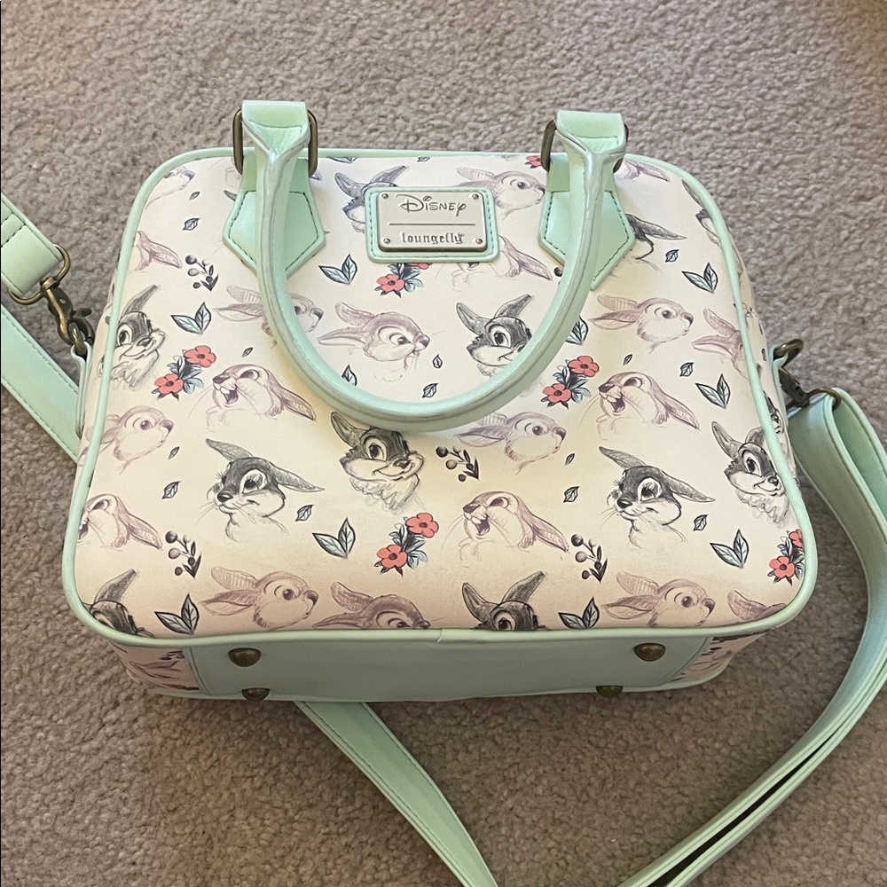Loungefly Pastel Green and Cream Bunny Crossbody Bag